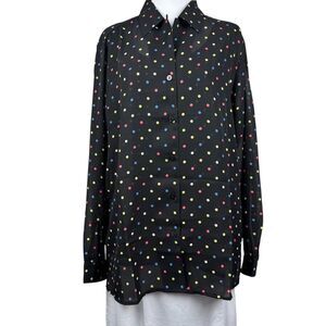 Liz Baker Women's 2-Piece Set Size 16W Black Polka Dot Blouse and Tank NWOT